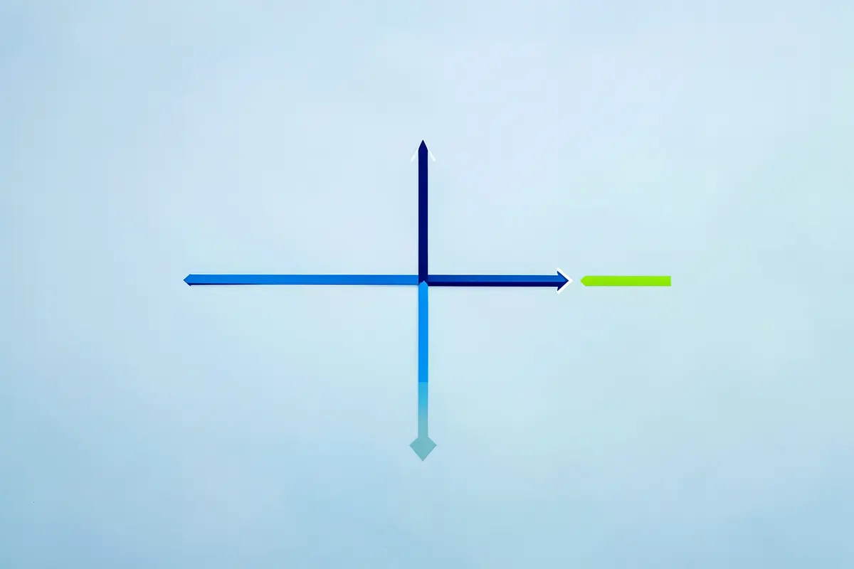 Um fluxograma de processo simplificado com setas indicando etapas sequenciais em um fundo azul claro.